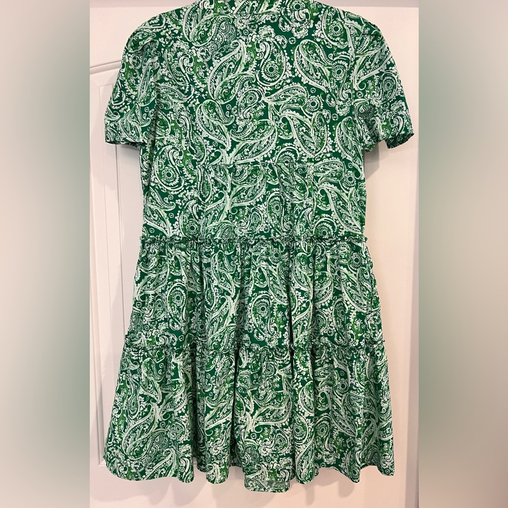 crown & ivy Green and White Paisley Dress